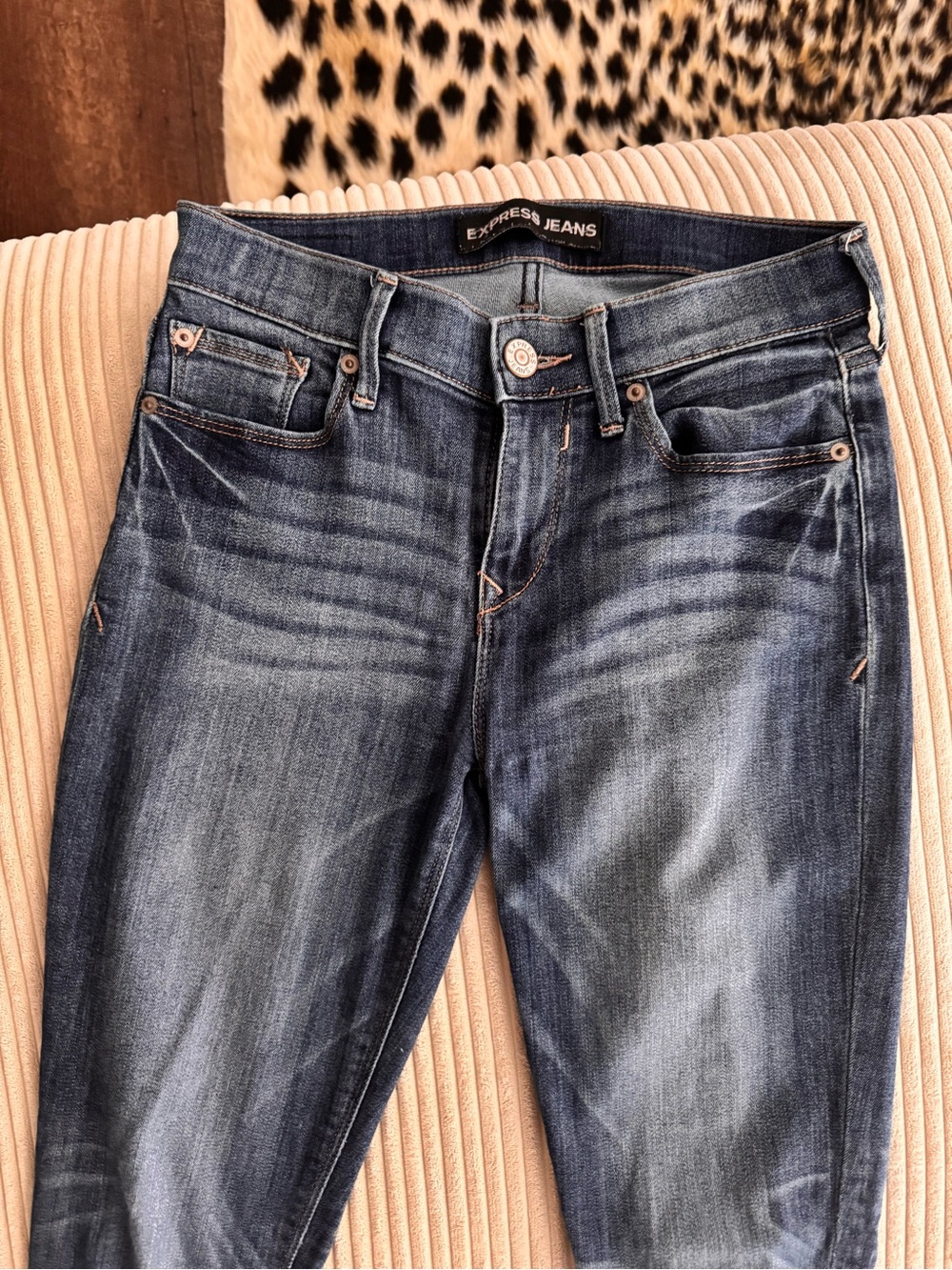 Express Women's Faded Indigo Skinny Jeans